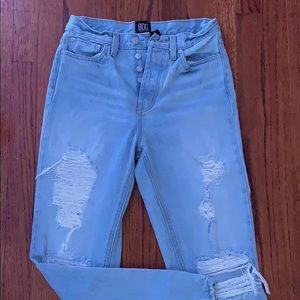 BDG slim straight light wash mom jeans